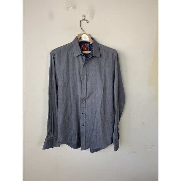 Robert Graham Other - Robert Graham Mens Dress‎ Shirt Medium Blue Preppy Contrast Flip Cuff Office